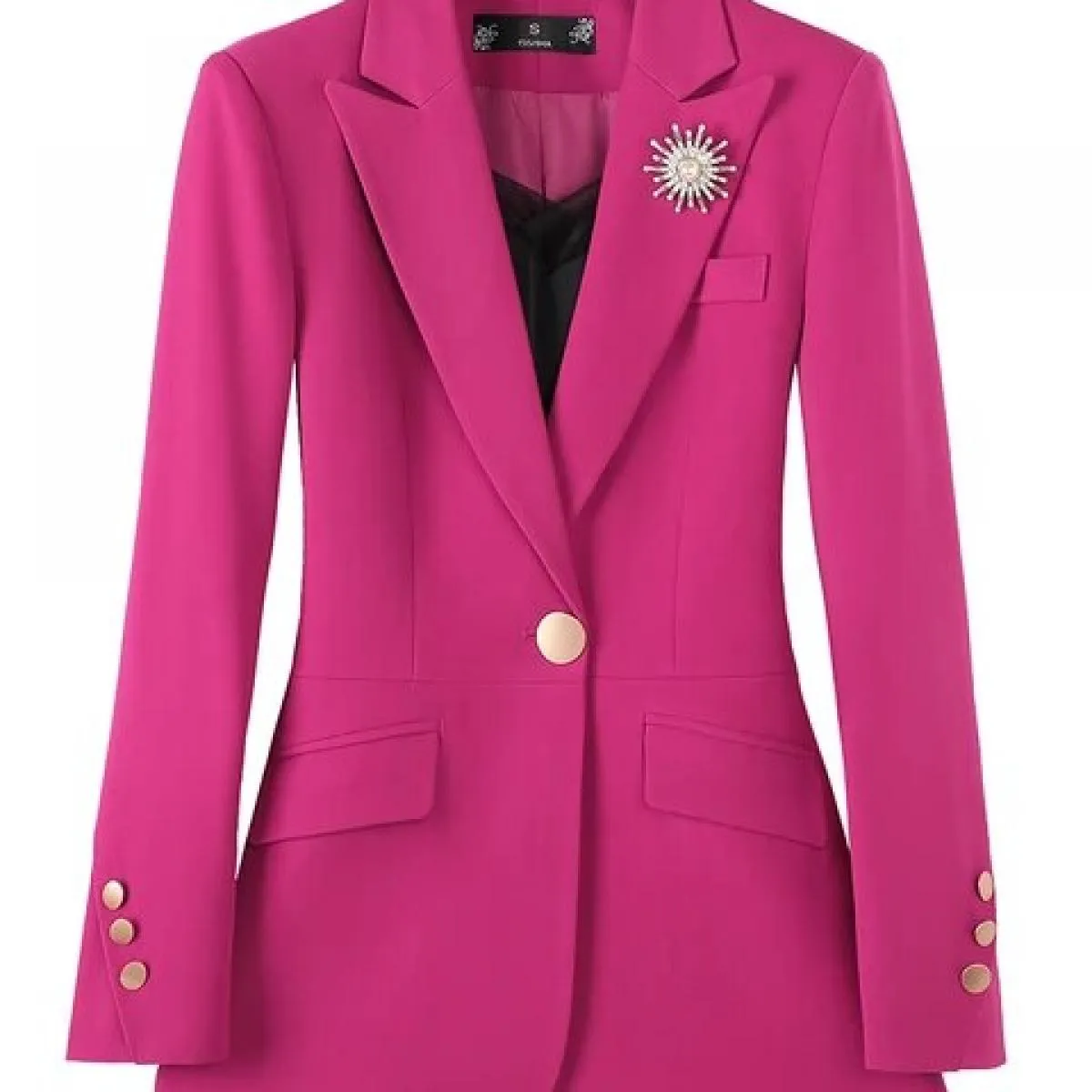 Cappotto blazer formale da donna a maniche lunghe Rosa Blu Nero Solido Giacca da lavoro slim da donna con bottone singolo da don