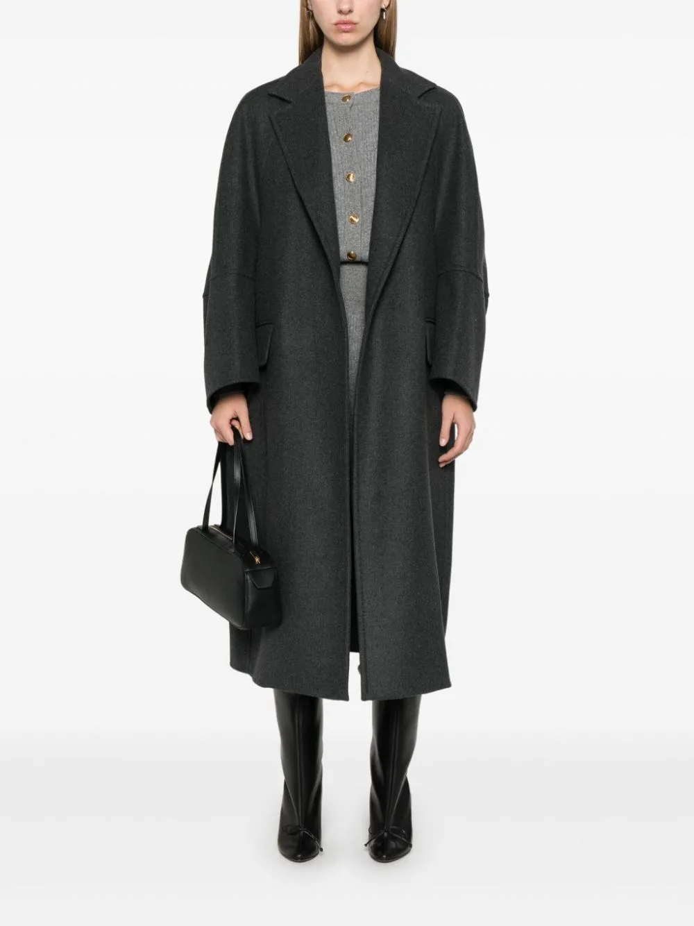 Cappotto over in lana e cachemire
