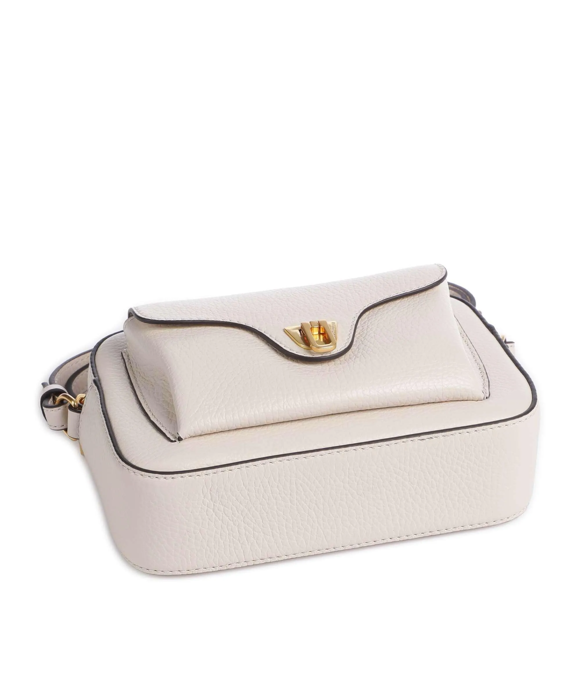  Coccinelle Beat Soft Borsa a tracolla pelle di vacchetta grana avorio  