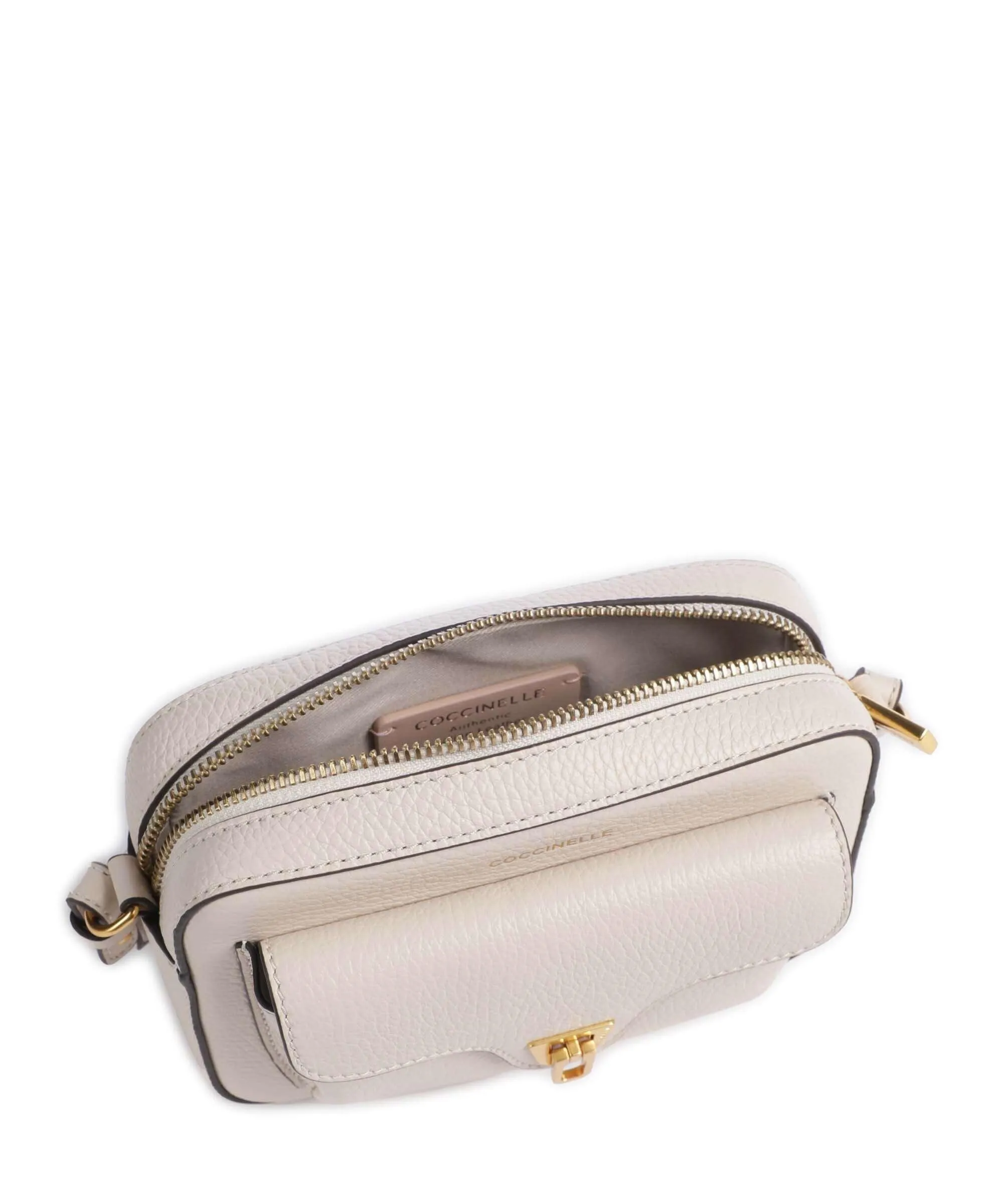  Coccinelle Beat Soft Borsa a tracolla pelle di vacchetta grana avorio  