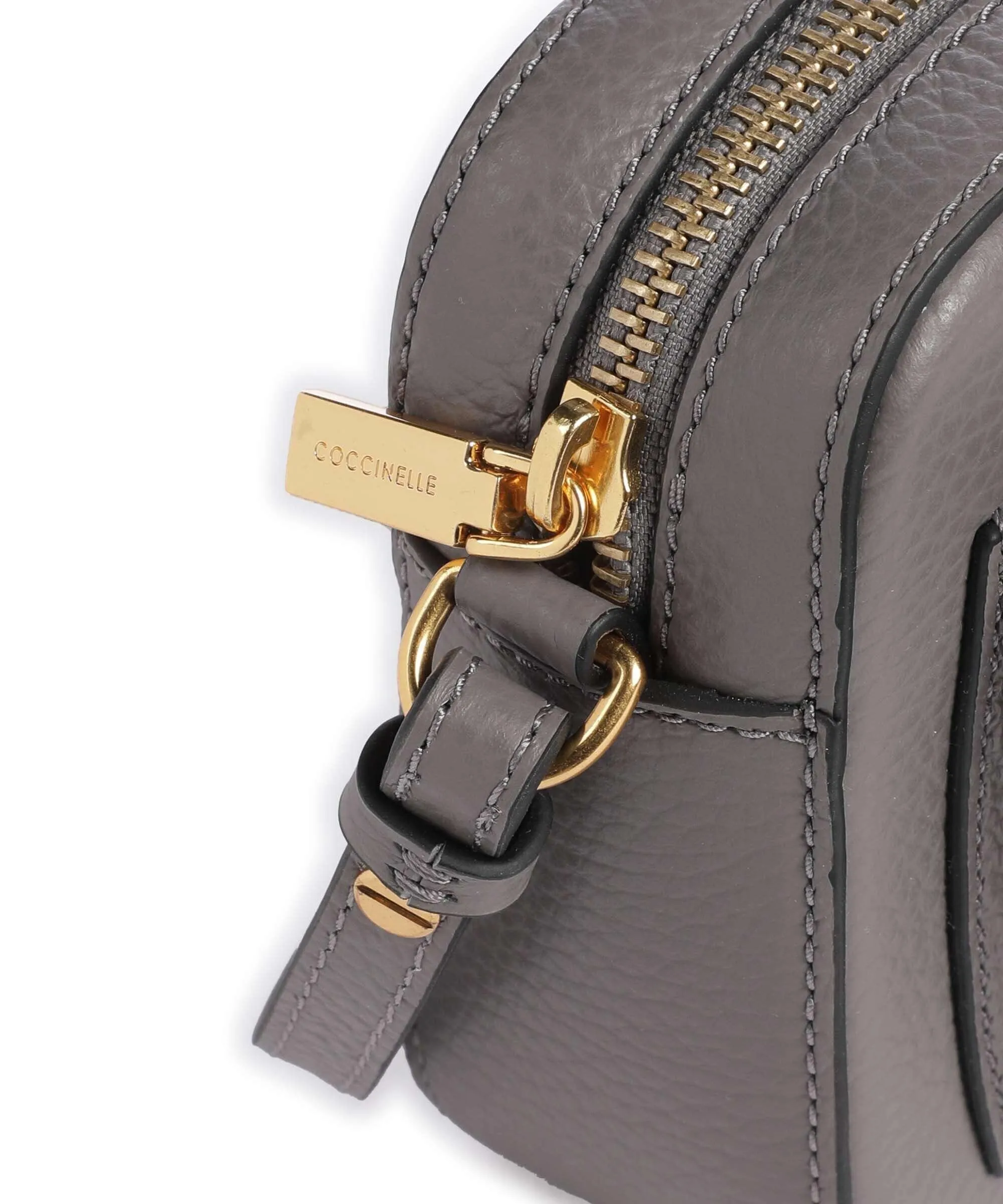  Coccinelle Beat Soft Borsa a tracolla pelle di vacchetta grana grigio  