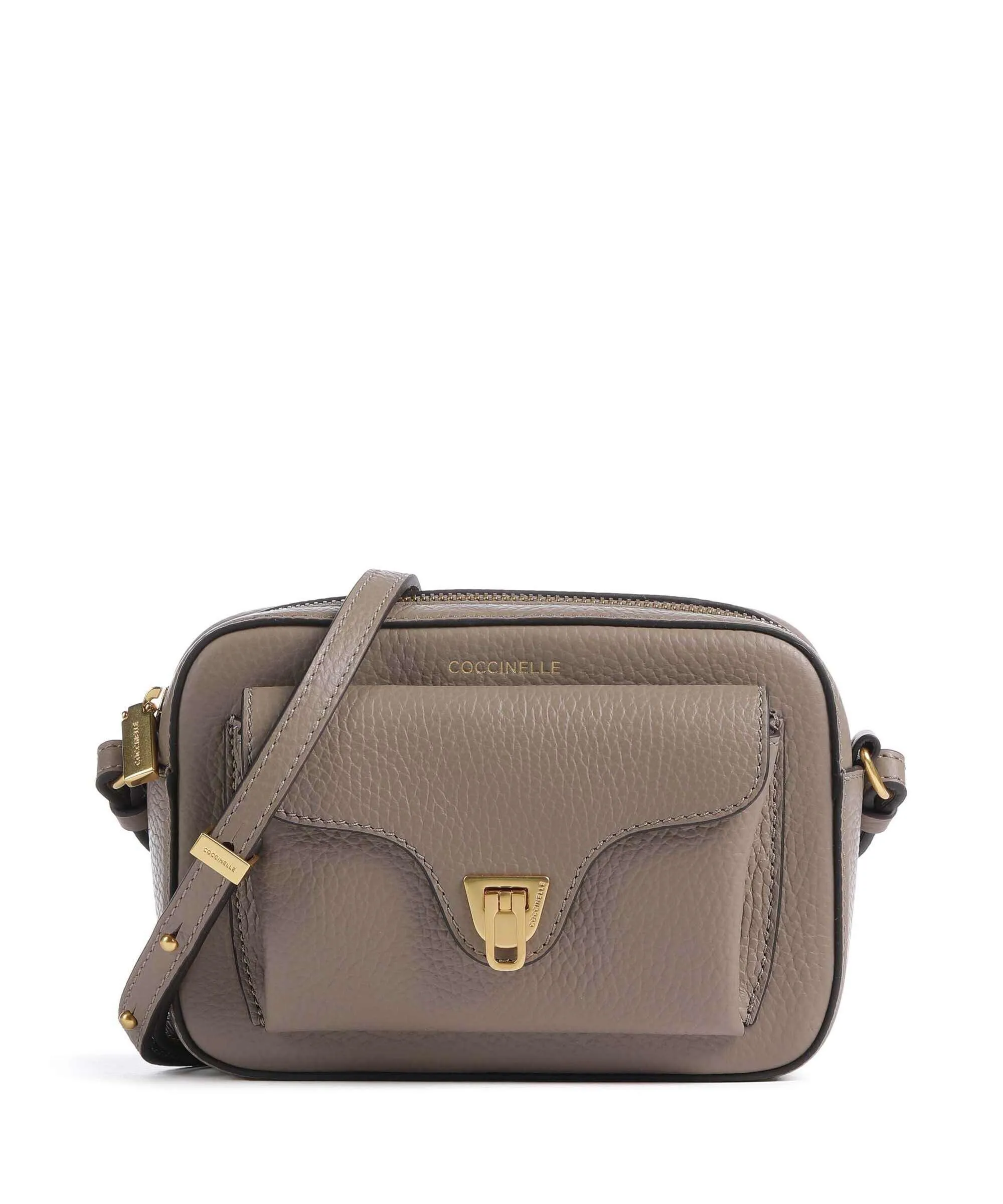  Coccinelle Beat Soft Borsa a tracolla pelle di vacchetta grana taupe  