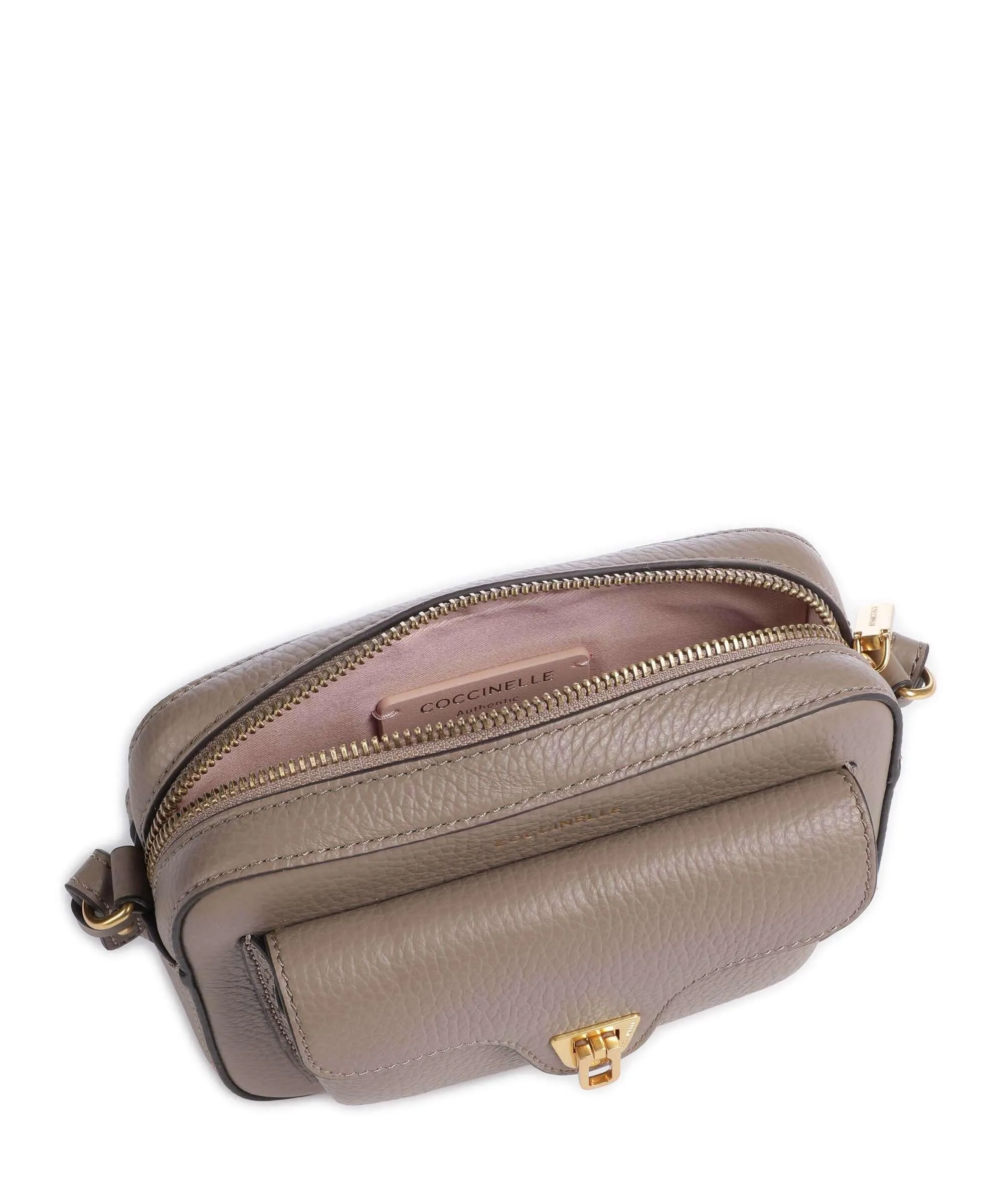  Coccinelle Beat Soft Borsa a tracolla pelle di vacchetta grana taupe  