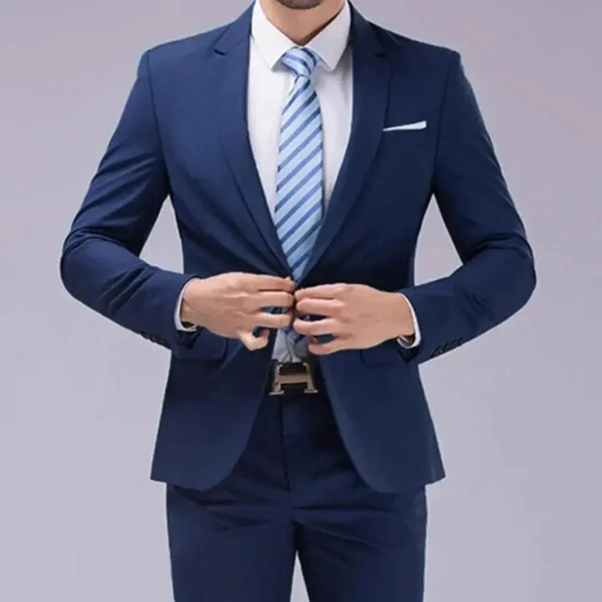 Completo da 3 pezzi Blazer Cappotto Pantaloni Gilet / Moda Nuovi uomini Casual Boutique Business Slim Tinta unita Giacca formale