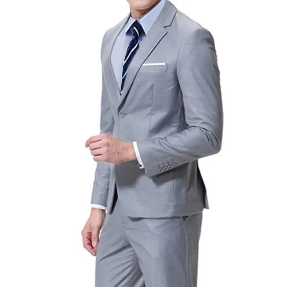 Completo da 3 pezzi Blazer Cappotto Pantaloni Gilet / Moda Nuovi uomini Casual Boutique Business Slim Tinta unita Giacca formale