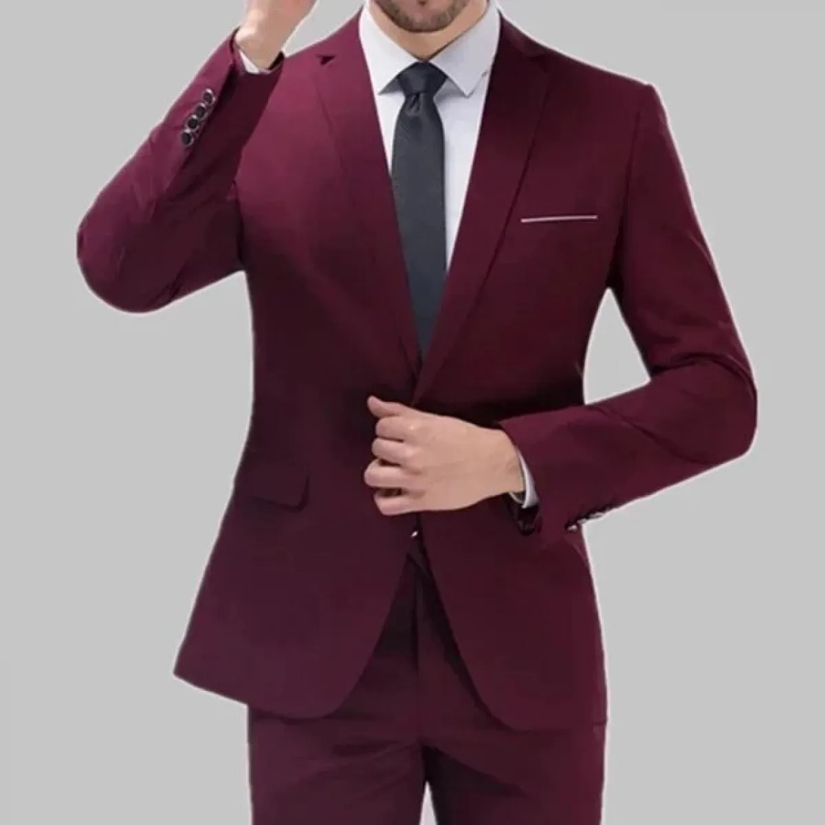 Completo da 3 pezzi Blazer Cappotto Pantaloni Gilet / Moda Nuovi uomini Casual Boutique Business Slim Tinta unita Giacca formale