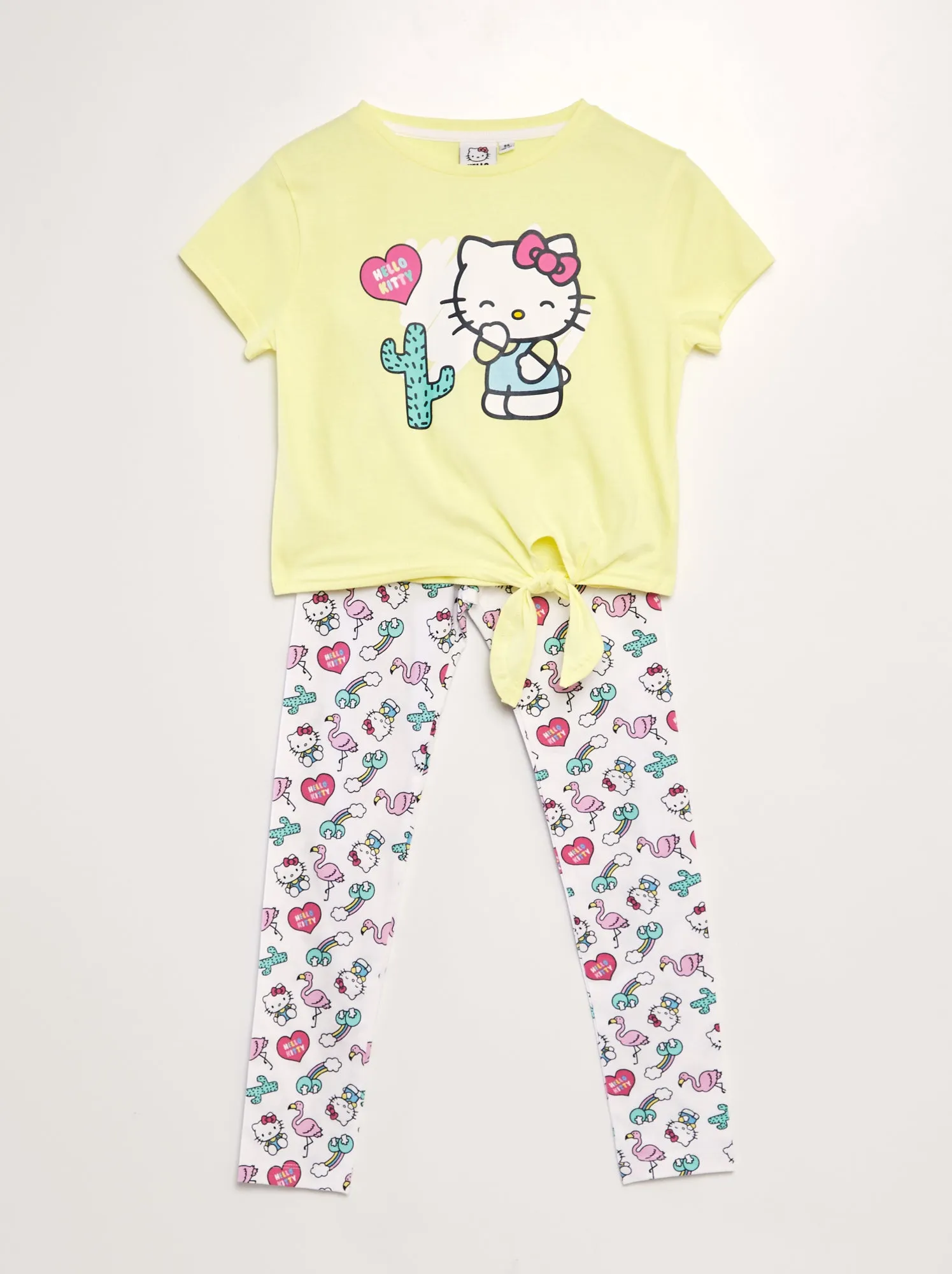 Completo t-shirt + leggings 'Hello Kitty' - GIALLO