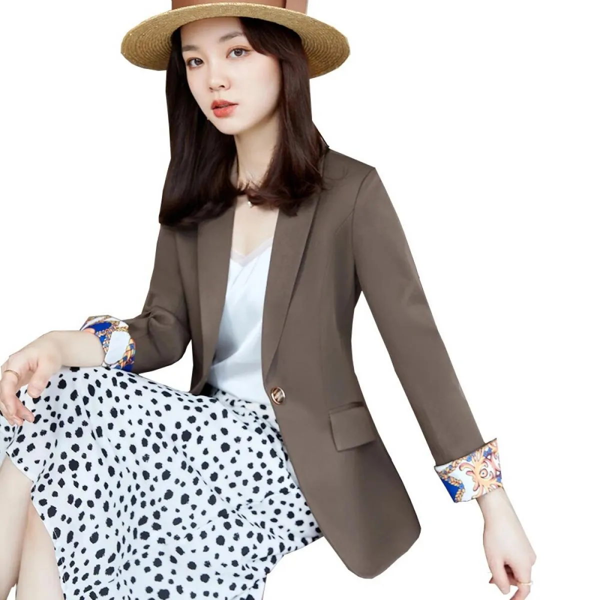 Donna Donna Marrone Verde Nero Albicocca Blu Giacche Blazer Moda Donna Autunno Primavera Capispalla Casual Cappotto