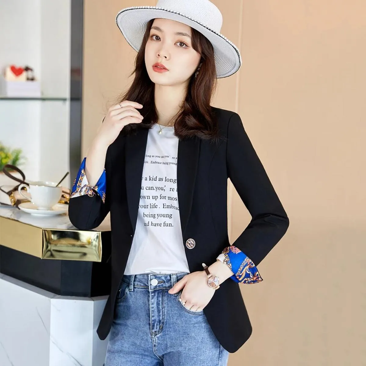 Donna Donna Marrone Verde Nero Albicocca Blu Giacche Blazer Moda Donna Autunno Primavera Capispalla Casual Cappotto