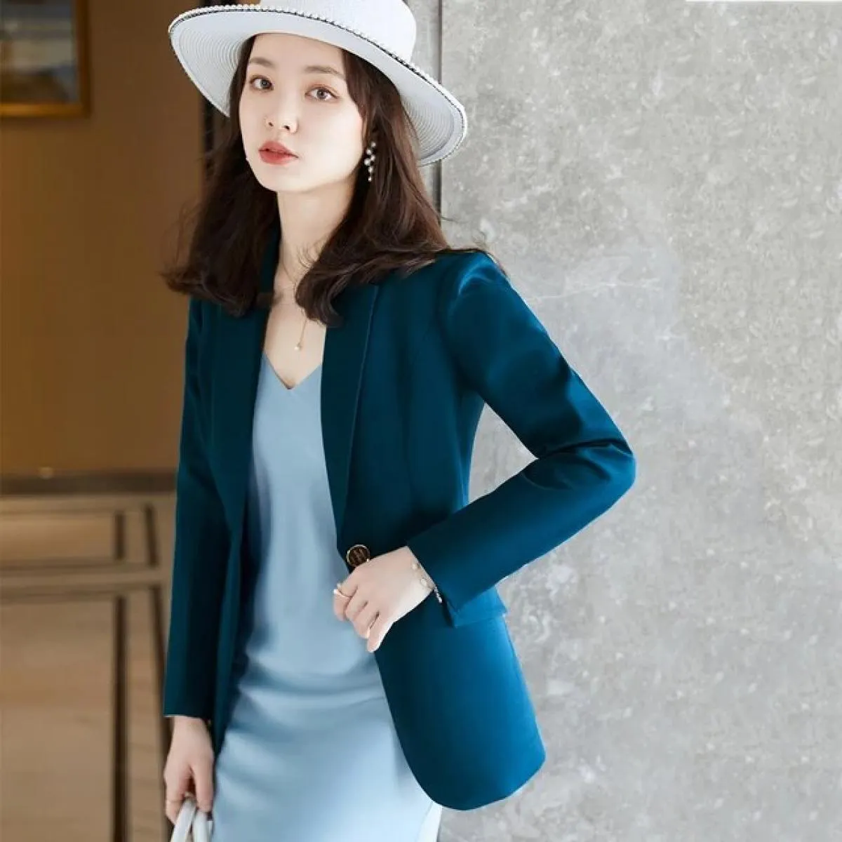 Donna Donna Marrone Verde Nero Albicocca Blu Giacche Blazer Moda Donna Autunno Primavera Capispalla Casual Cappotto