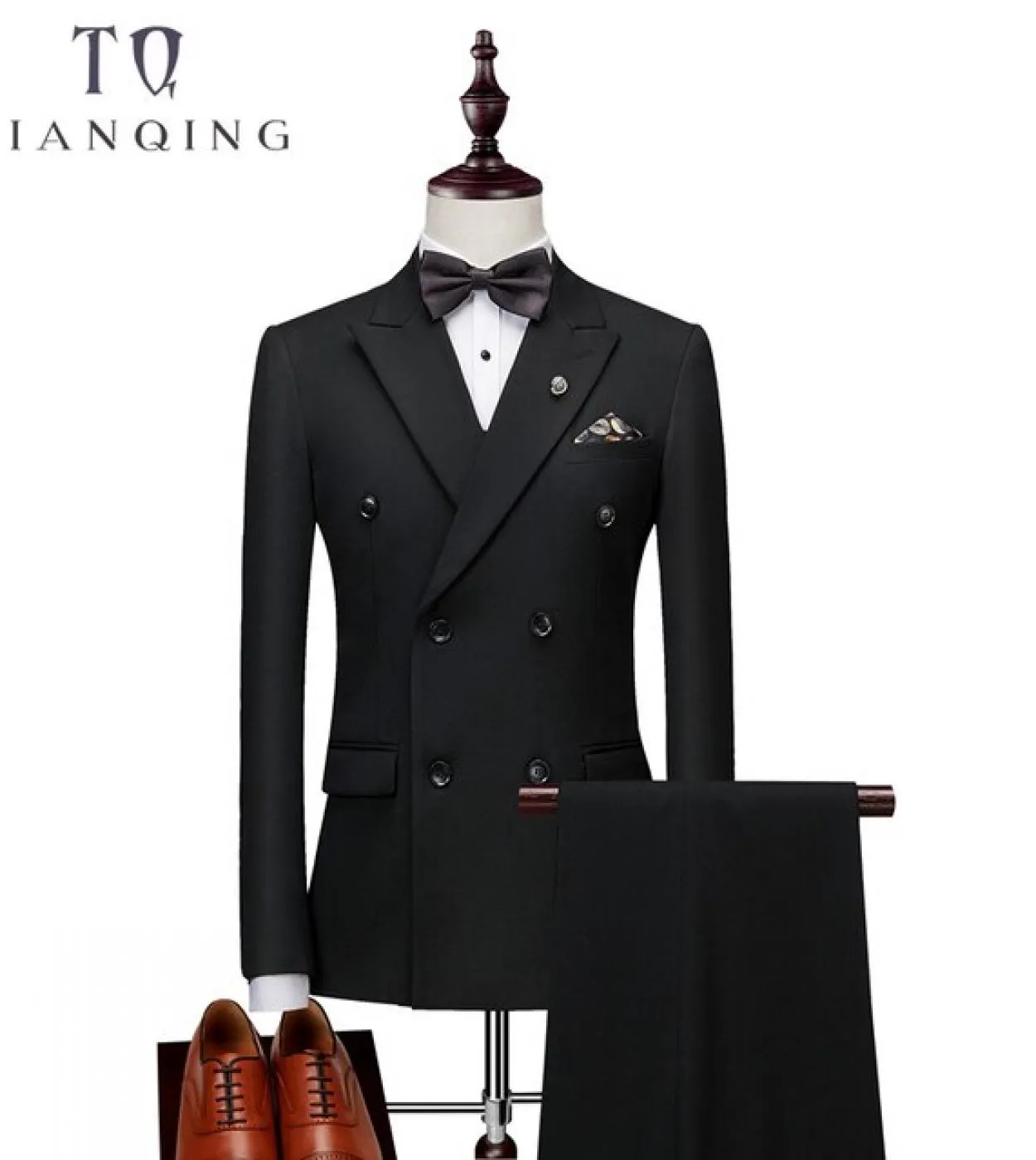 Doppio petto Ultimi disegni della mutanda del cappotto Abito da uomo Abiti da sposa slim fit per uomo Giacca da smoking grigio c
