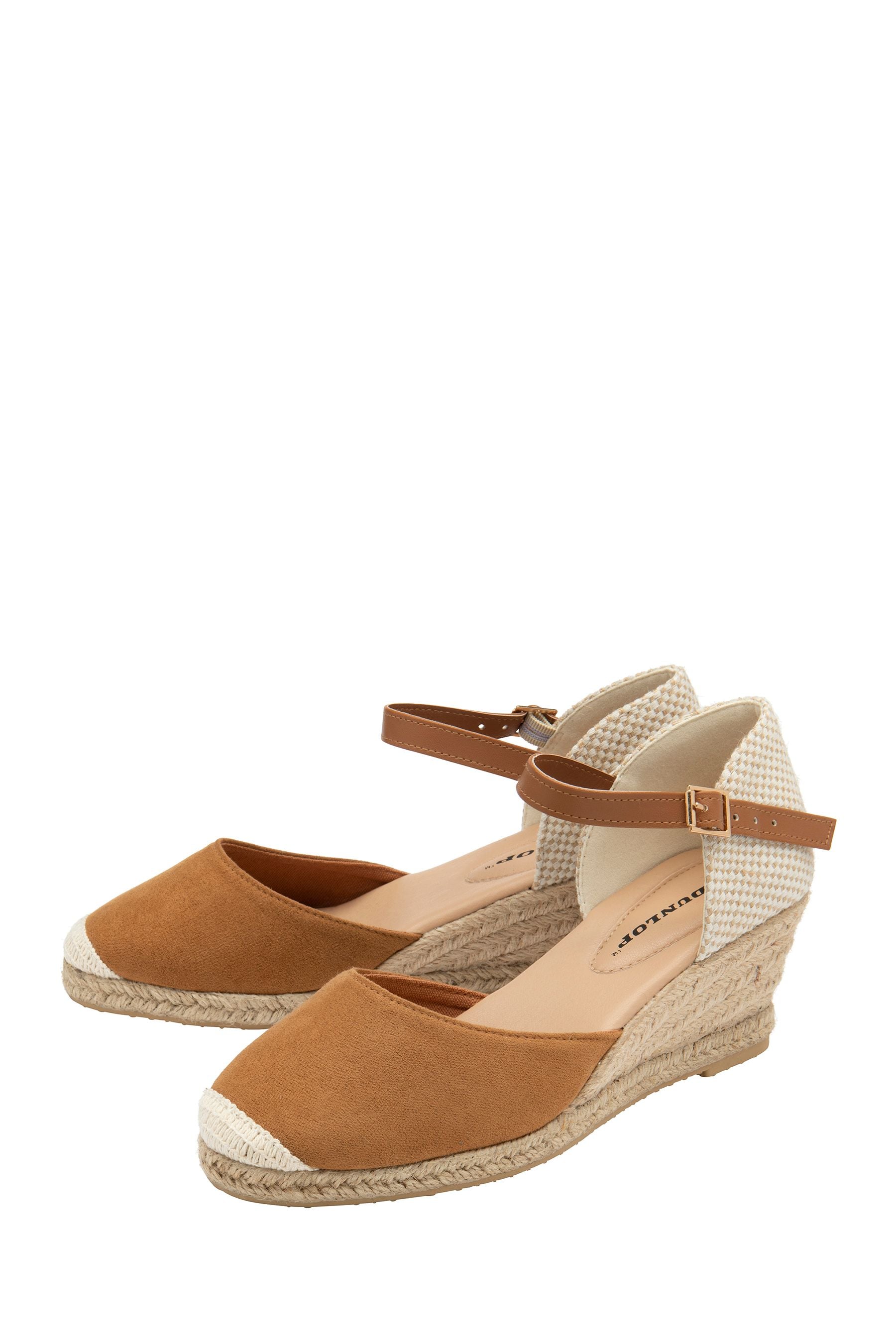 Dunlop - Sandali stile espadrillas con zeppa