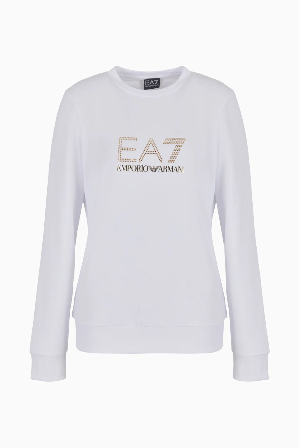 EA7 FELPA GIROCOLLO BIANCO/ORO 8NTM45