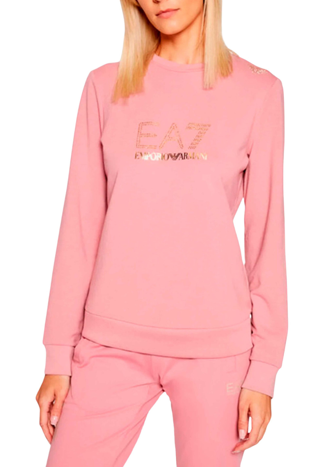 EA7 FELPA GIROCOLLO ROSA 8NTM45