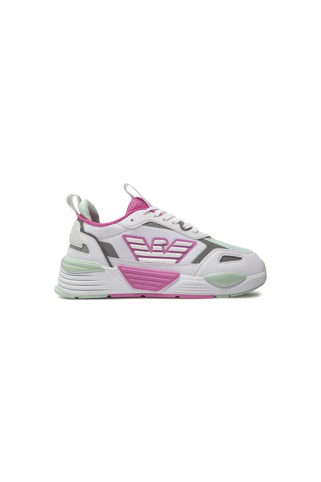 EA7 SNEAKERS RUNNER BIANCO-VERDE -ROSA X8X070-XK165