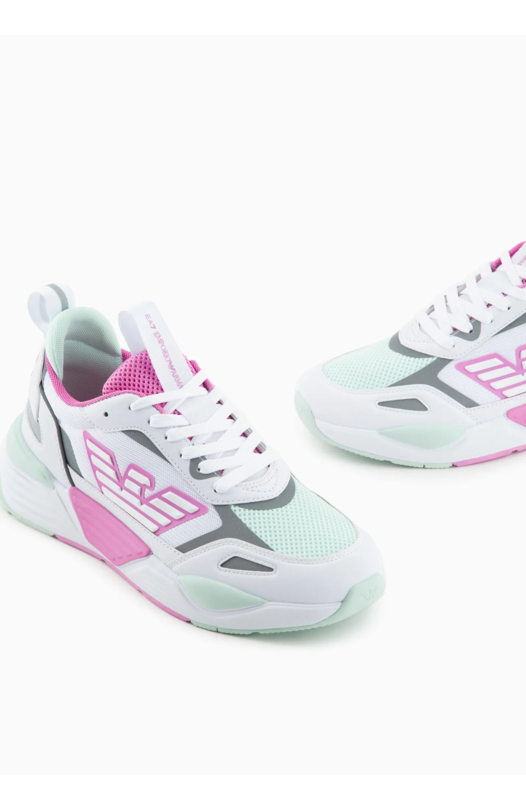 EA7 SNEAKERS RUNNER BIANCO-VERDE -ROSA X8X070-XK165