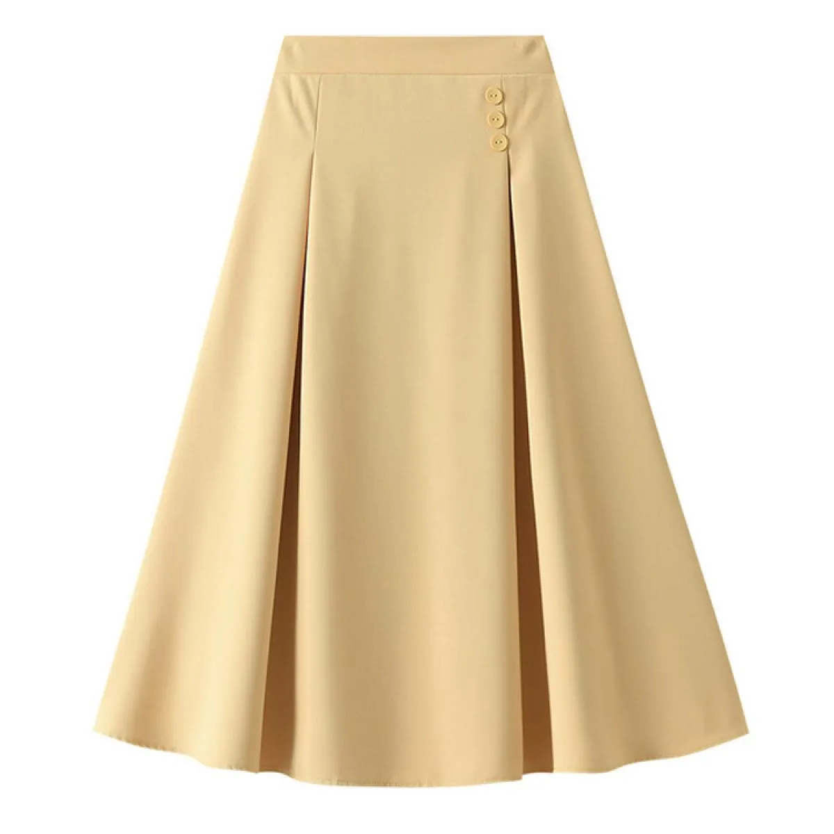 Eleganti gonne longuette Ol a 3 bottoni per le donne Moda vita alta posteriore in twill elastico adatto a una gonna a linea 2023