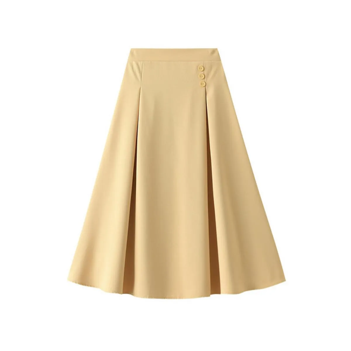 Eleganti gonne longuette Ol a 3 bottoni per le donne Moda vita alta posteriore in twill elastico adatto a una gonna a linea 2023