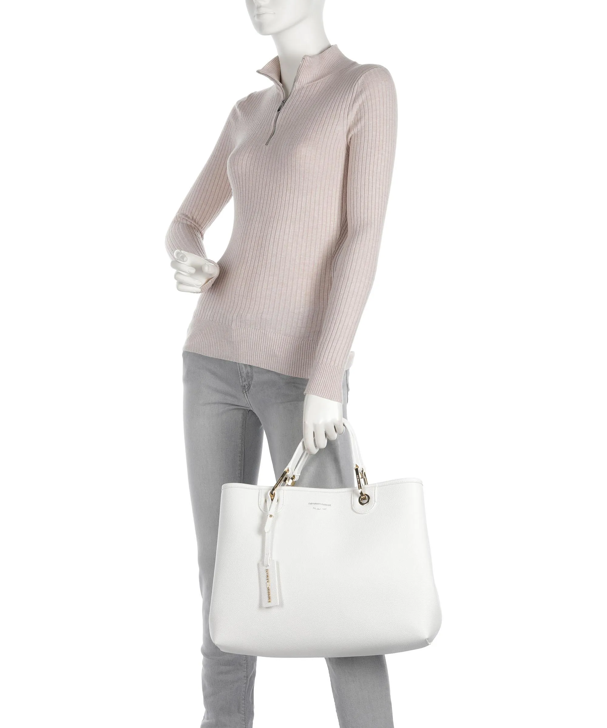  Emporio Armani My EA Borsa a mano pelle sintetica bianco  
