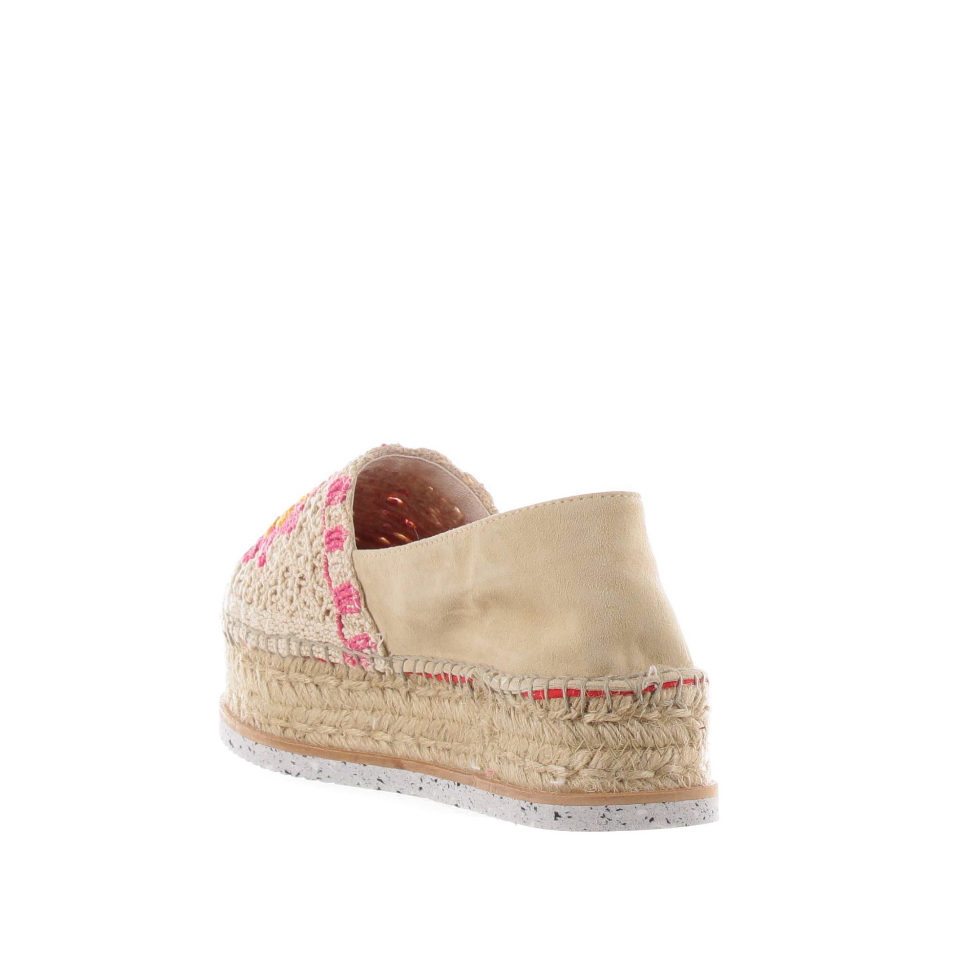 Espadrillas j.borde in camoscio e uncinetto
