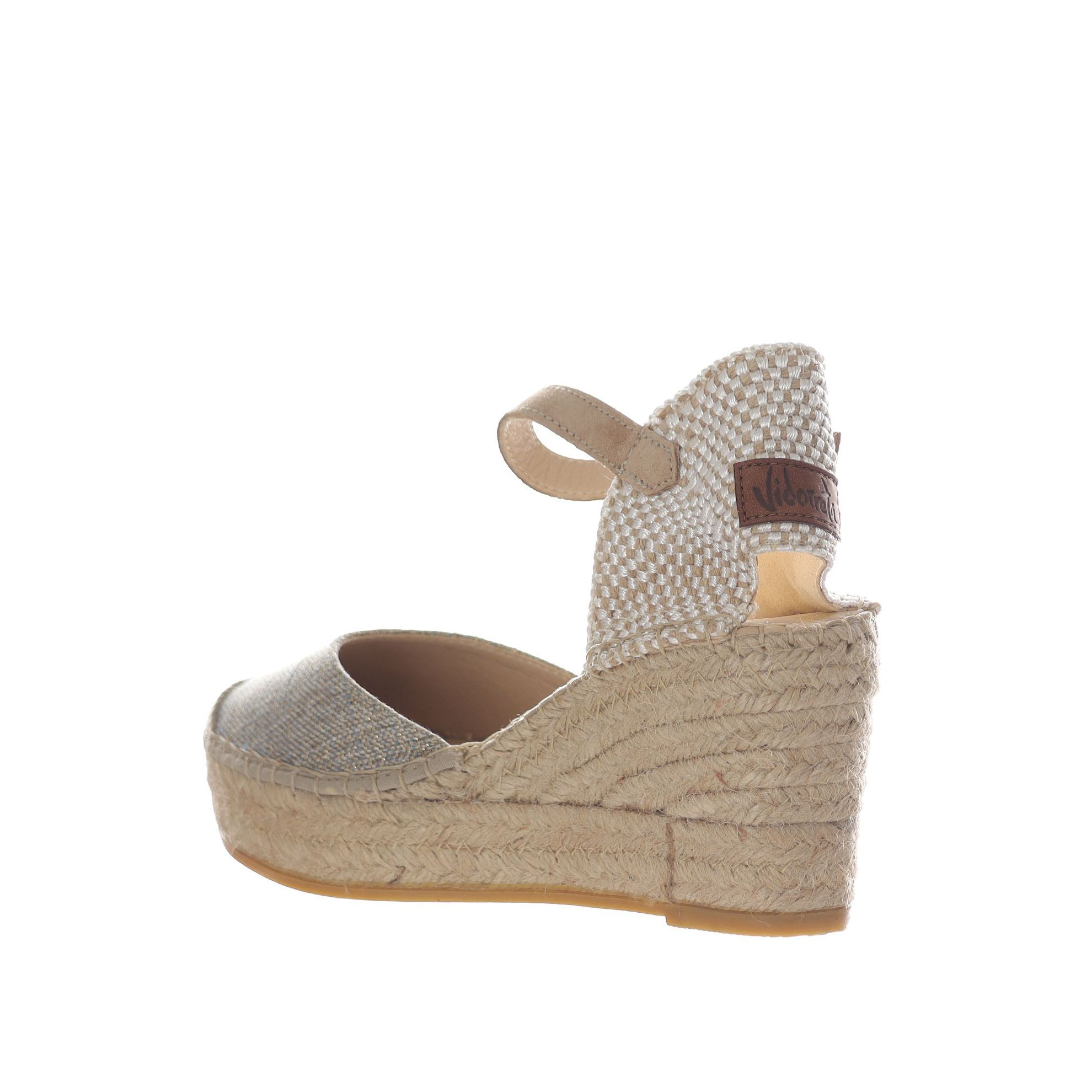 Espadrillas sandalia traba in tessuto laminato