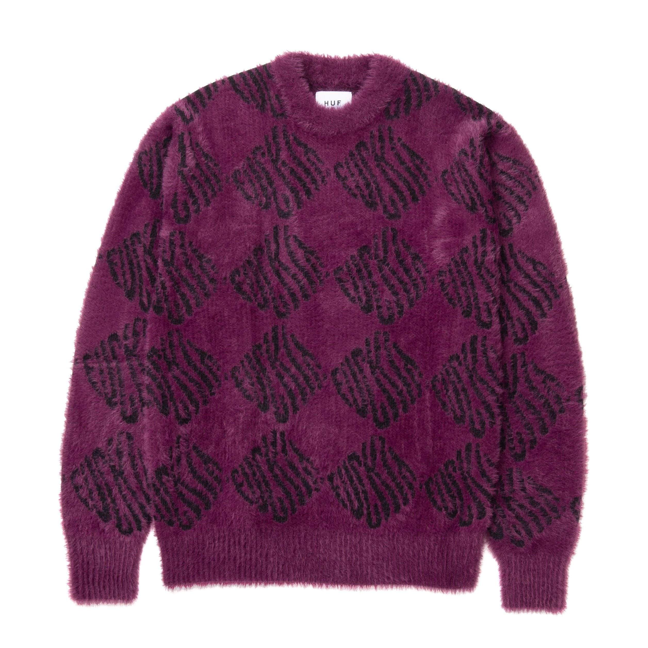 F IT L/S OVERSIZED SWEATER - EGGPLANT