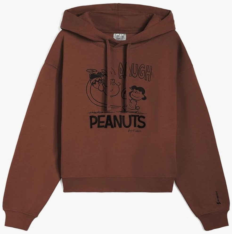 Felpa Donna Ampia con Cappuccio e Grafica
