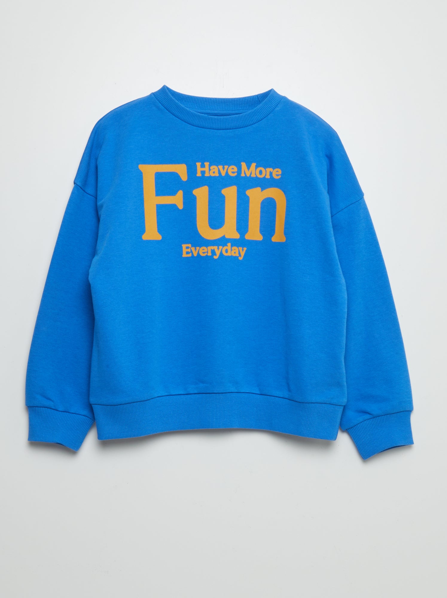 Felpa scollo tondo con scritta - BLU