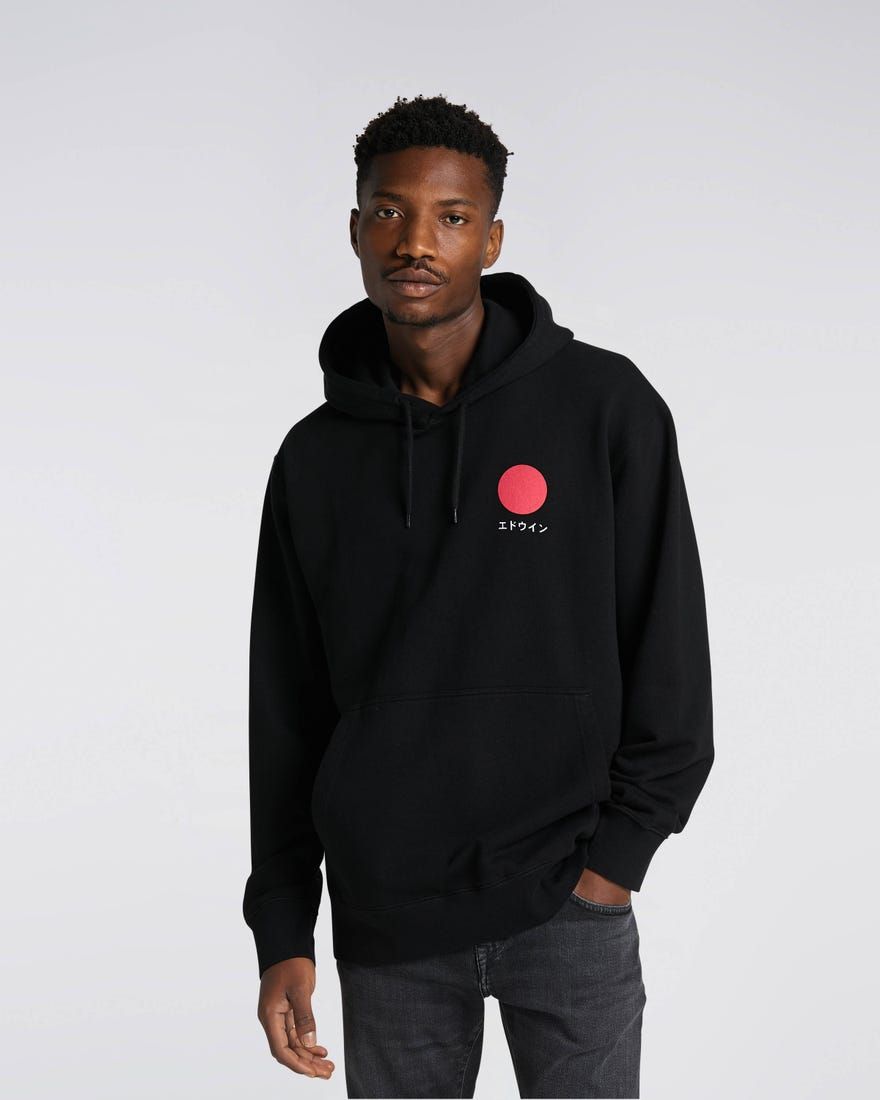 FELPA Uomo EDWIN 45421MC000099 JAPANESE SUN HOODIE BLACK