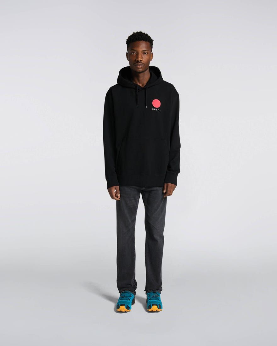 FELPA Uomo EDWIN 45421MC000099 JAPANESE SUN HOODIE BLACK