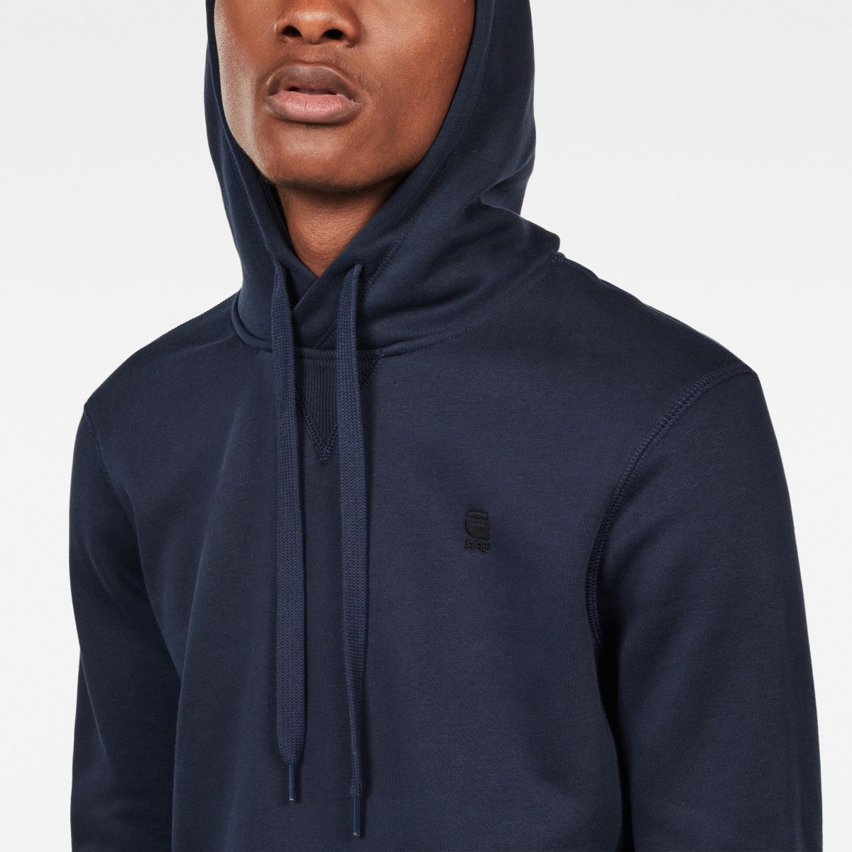 FELPA Uomo G-STAR D16121 C235 BASIC HOODED SWEAT 6067 SARTHO BLUE BRUSHED