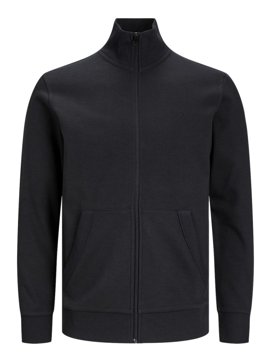 FELPA Uomo JACK&JONES 12250737 PAULOS SWEAT ZIP BLACK