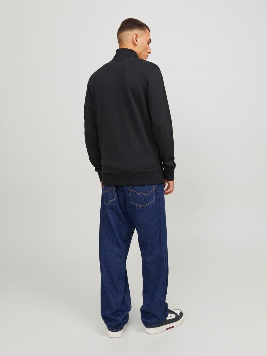 FELPA Uomo JACK&JONES 12250737 PAULOS SWEAT ZIP BLACK