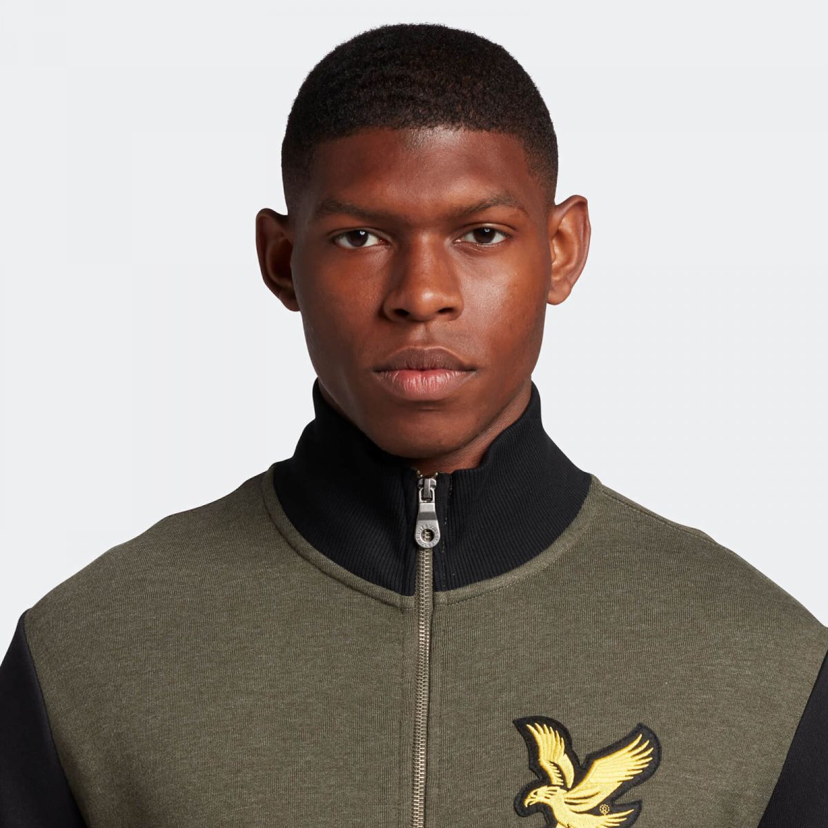 FELPA Uomo LYLE & SCOTT 1874 ML1728V TRACK TOP W814 OLIVE MARL/BLACK