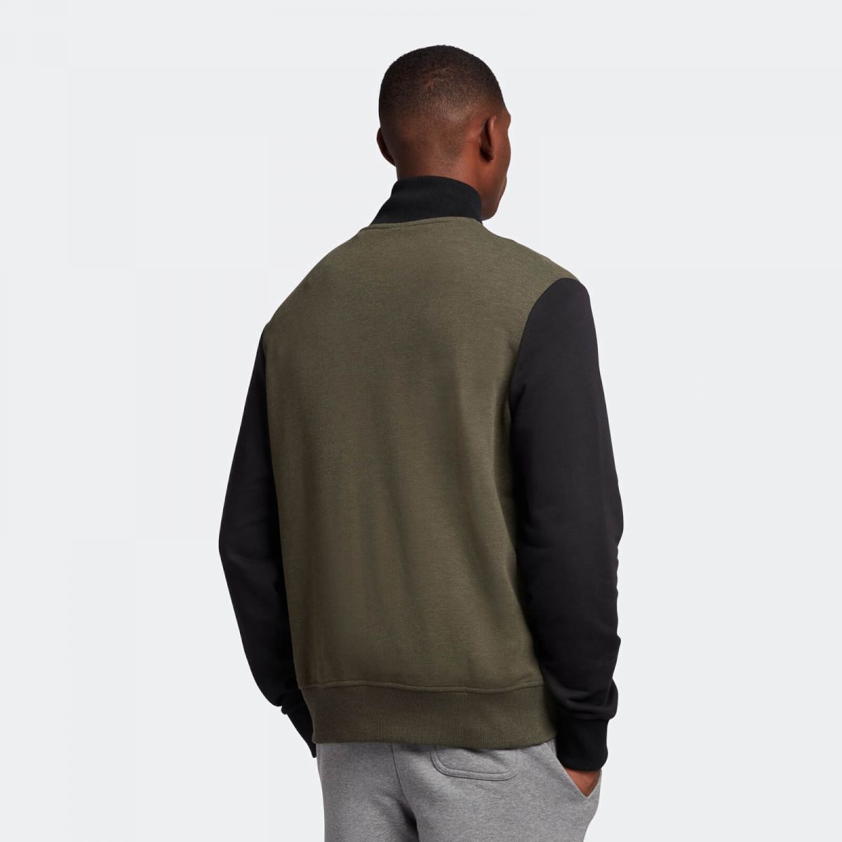 FELPA Uomo LYLE & SCOTT 1874 ML1728V TRACK TOP W814 OLIVE MARL/BLACK