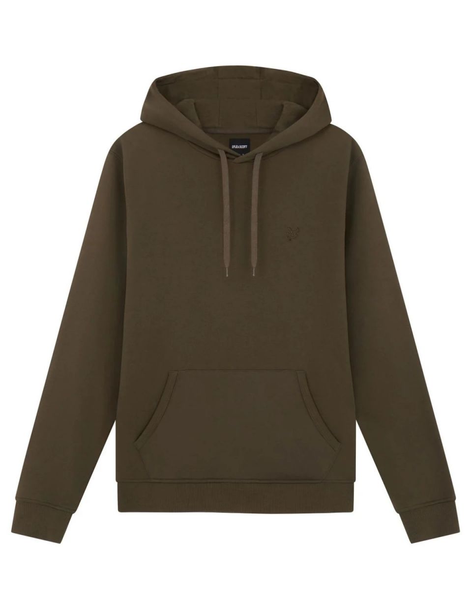 FELPA Uomo LYLE & SCOTT 1874 ML416TON TONAL PULLOVER HOODIE W485 OLIVE