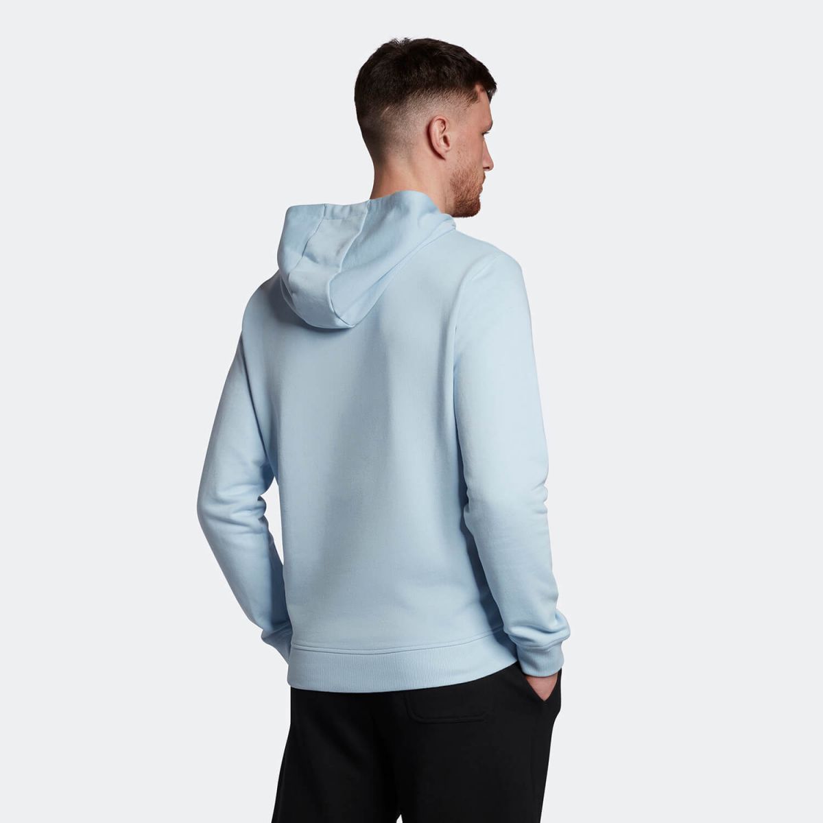 FELPA Uomo LYLE & SCOTT 1874 ML416VOG PULLOVER HOODIE W48 LIGHT BLUE