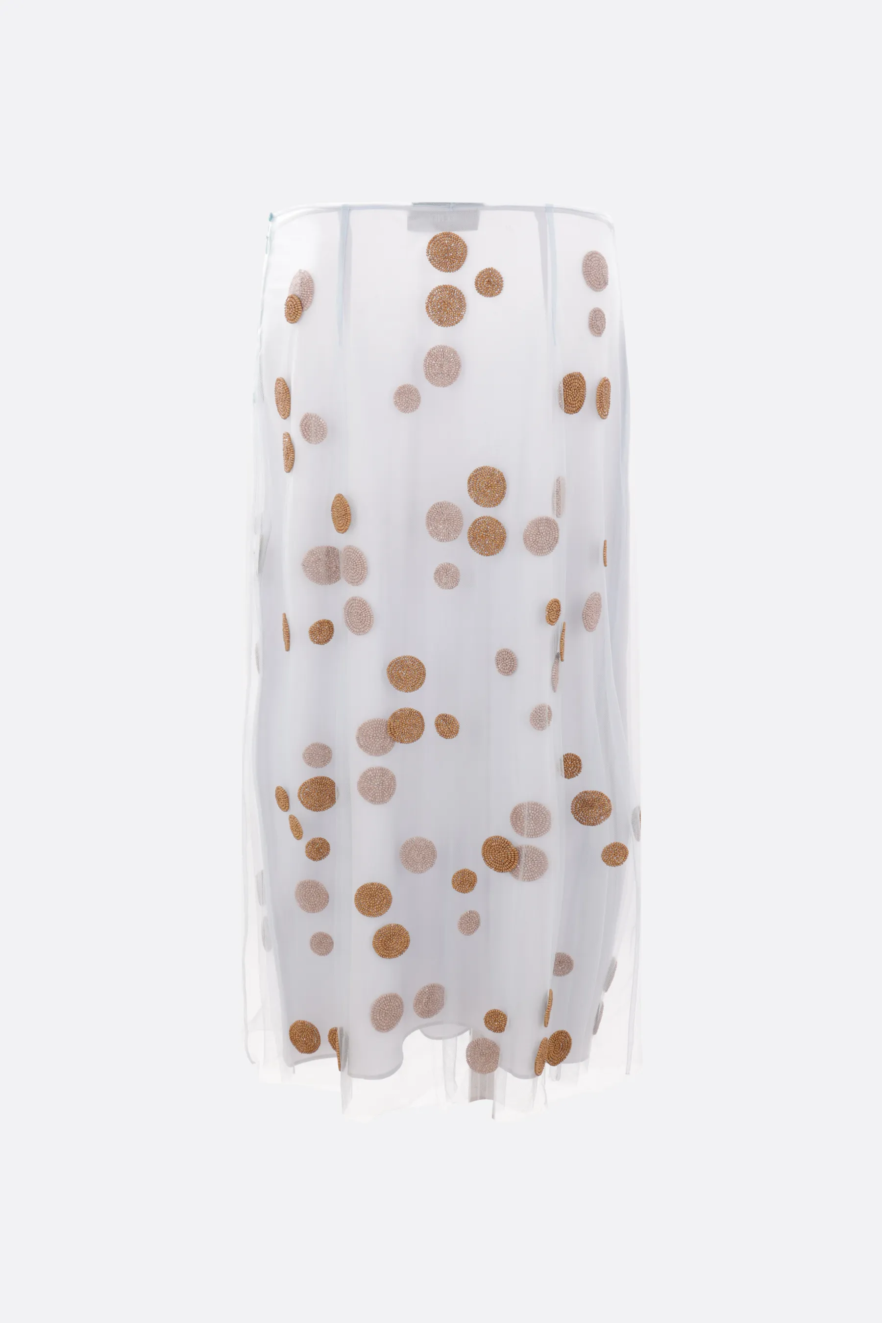  FENDI gonna a tubino in tulle ricamato 