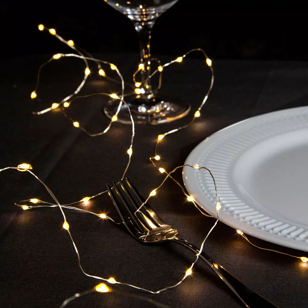 Filo di luci a LED bianco caldo 3m