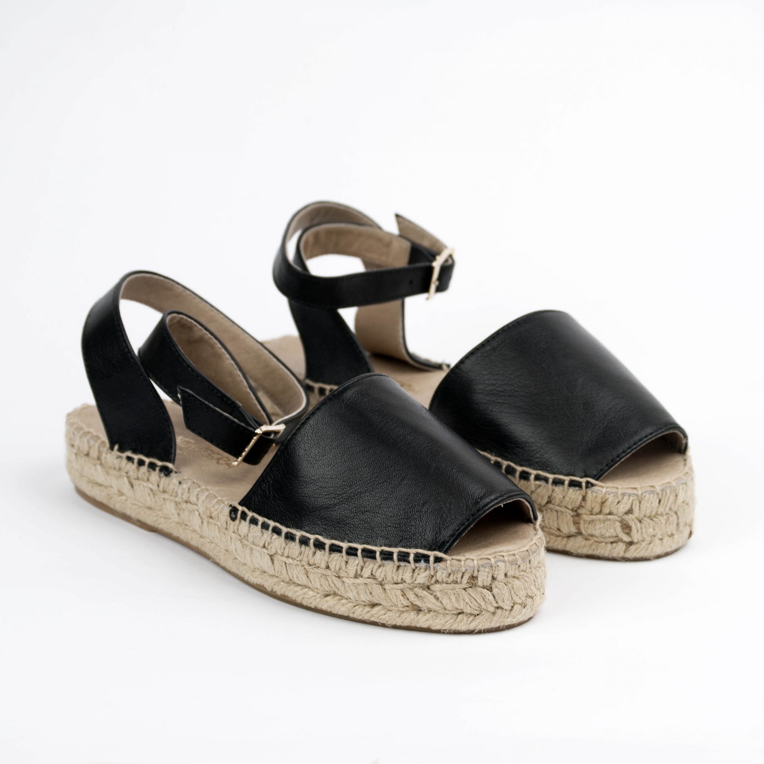 Formentera espadrillas in pelle col. nero