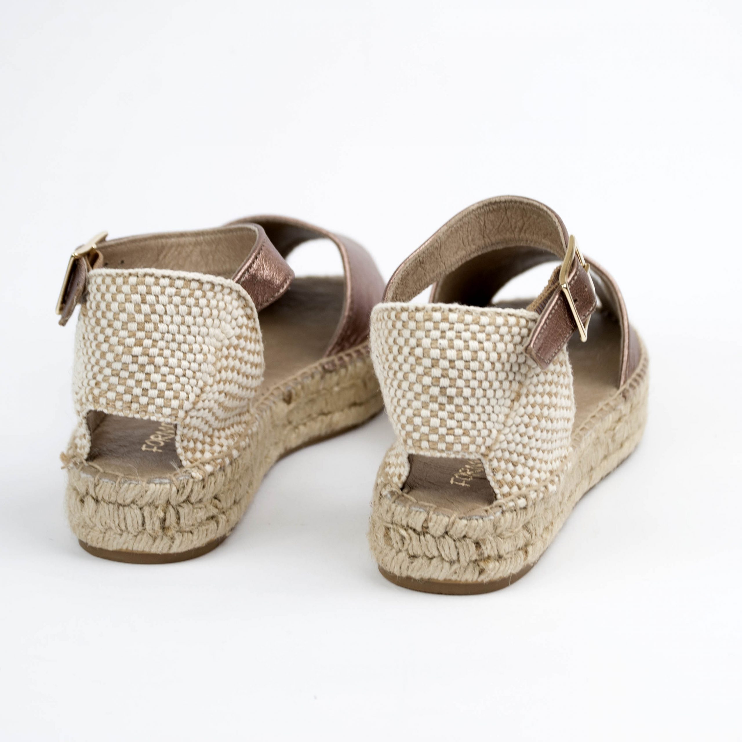 Formentera espadrillas in pelle metal rose