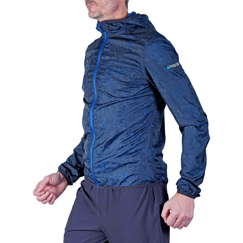 Giacca antivento con Cappuccio Lava Blu Uomo