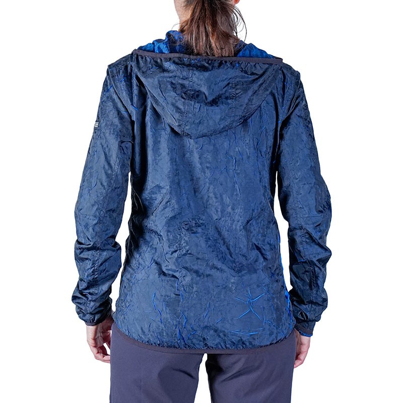 Giacca antivento con cappuccio Lava Nera/Blu Donna