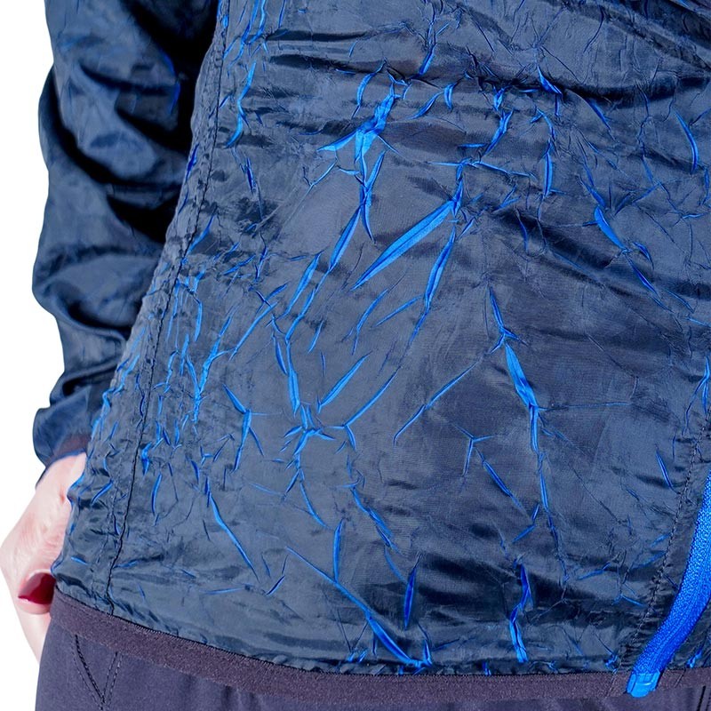 Giacca antivento con cappuccio Lava Nera/Blu Donna
