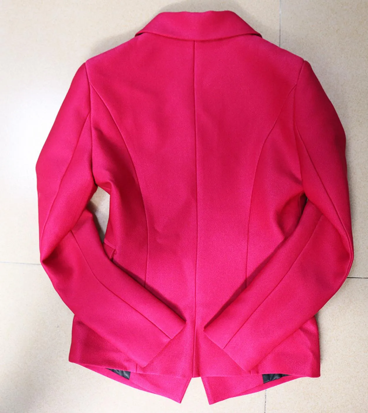 Giacca blazer rosso rosa Donna Primavera Nuovo cappotto femminile Doppio petto Bottone dorato Blazer firmati classici Femme High