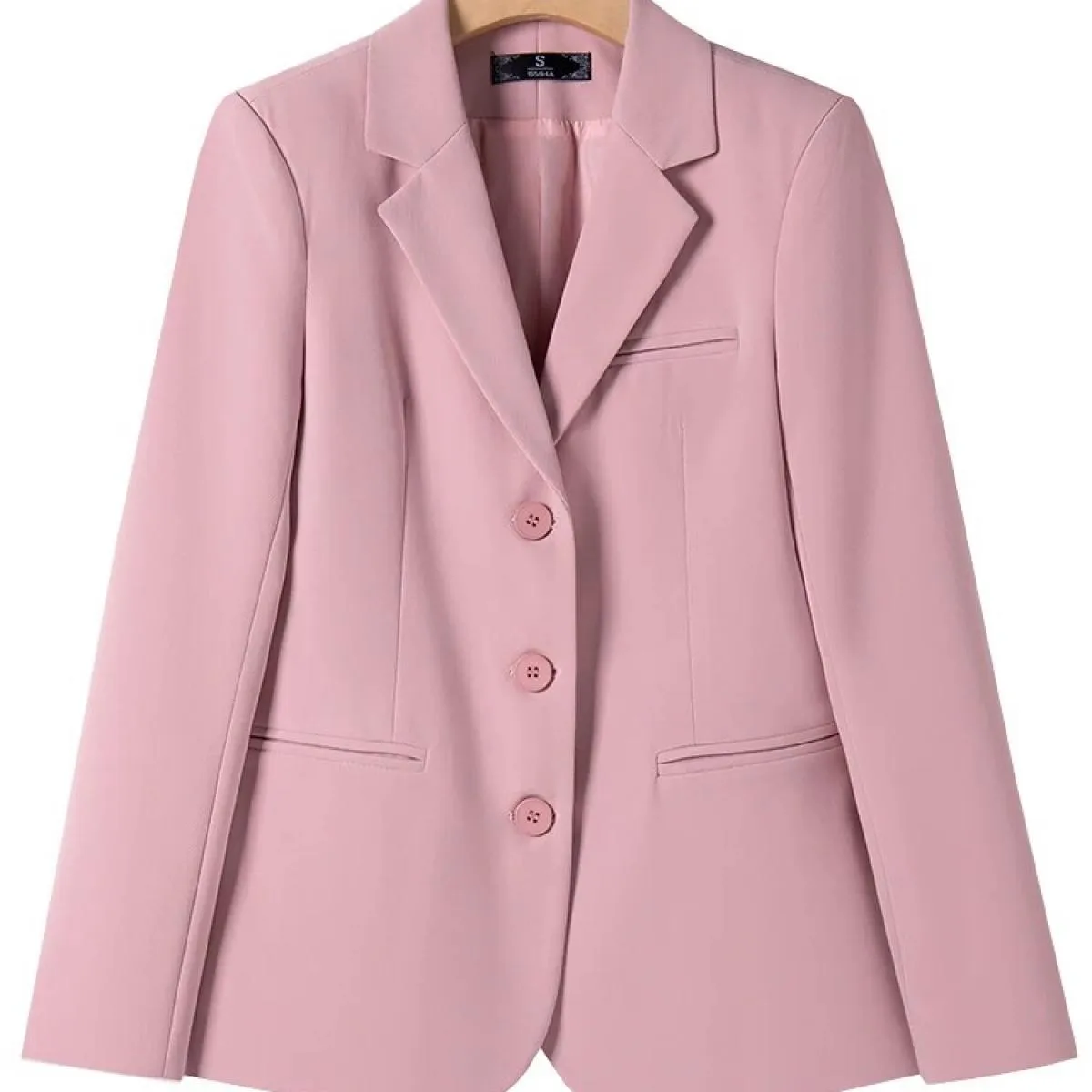 Giacca da donna blazer da donna rosa albicocca nero kaki Giacca da donna a maniche lunghe monopetto da lavoro Cappotto formale p