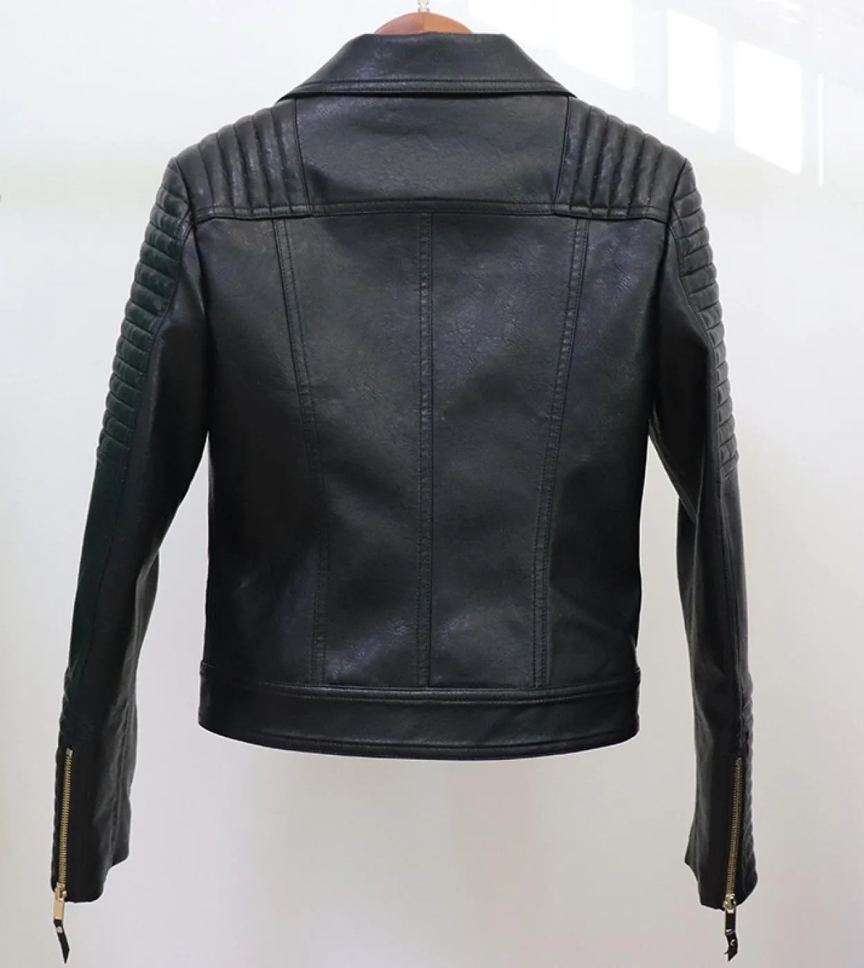 Giacca da moto in pelle da donna Nuovo autunno inverno Cappotto base Colletto con risvolto Cerniera diagonale Chic Giacche da do