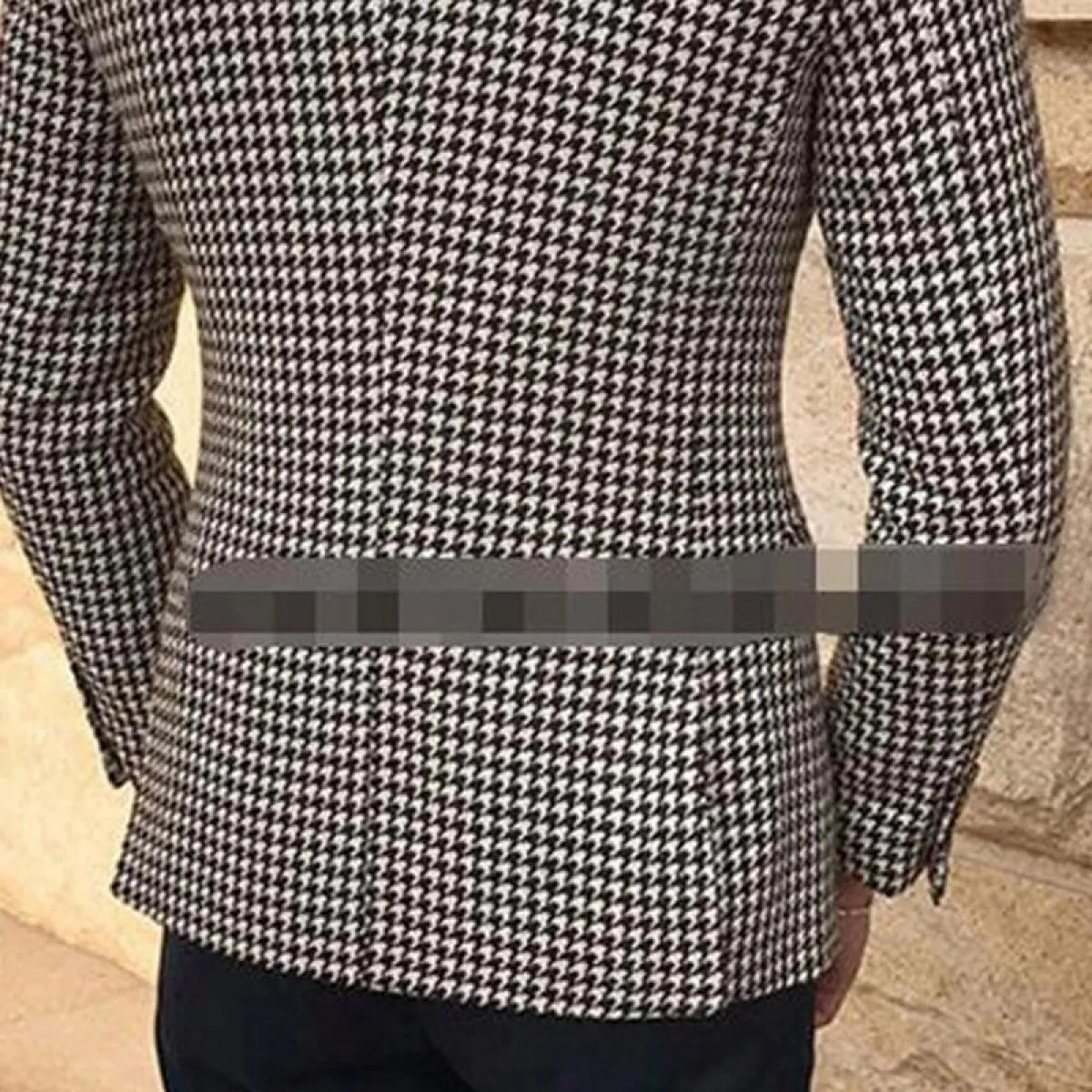 Giacca sportiva scozzese pied de poule per uomo Giacca intera con 2 spacchi laterali Cappotto maschile slim fit Abiti di moda Nu