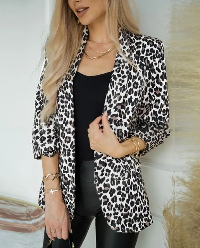 Giacche casual autunnali per donna Cappotto slim fit Moda Zebra Pattern a righe manica lunga Blazer Office Business cappotti Ove