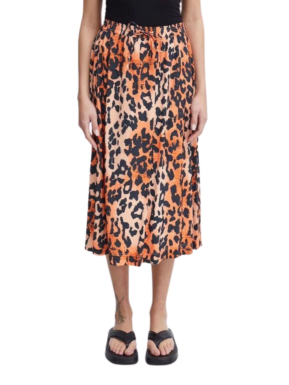 Gonna Donna leopardata con laccio in vita